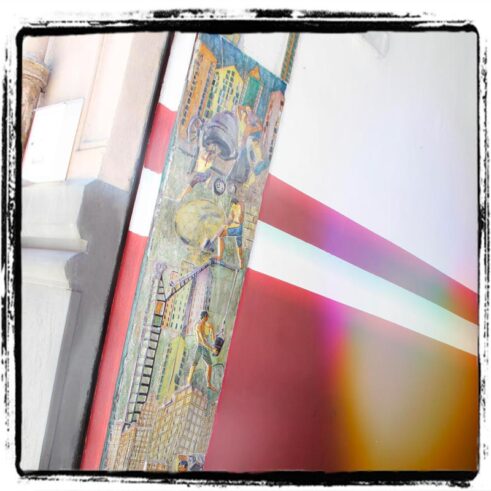 Decorazione antica salone officina S.P. Car